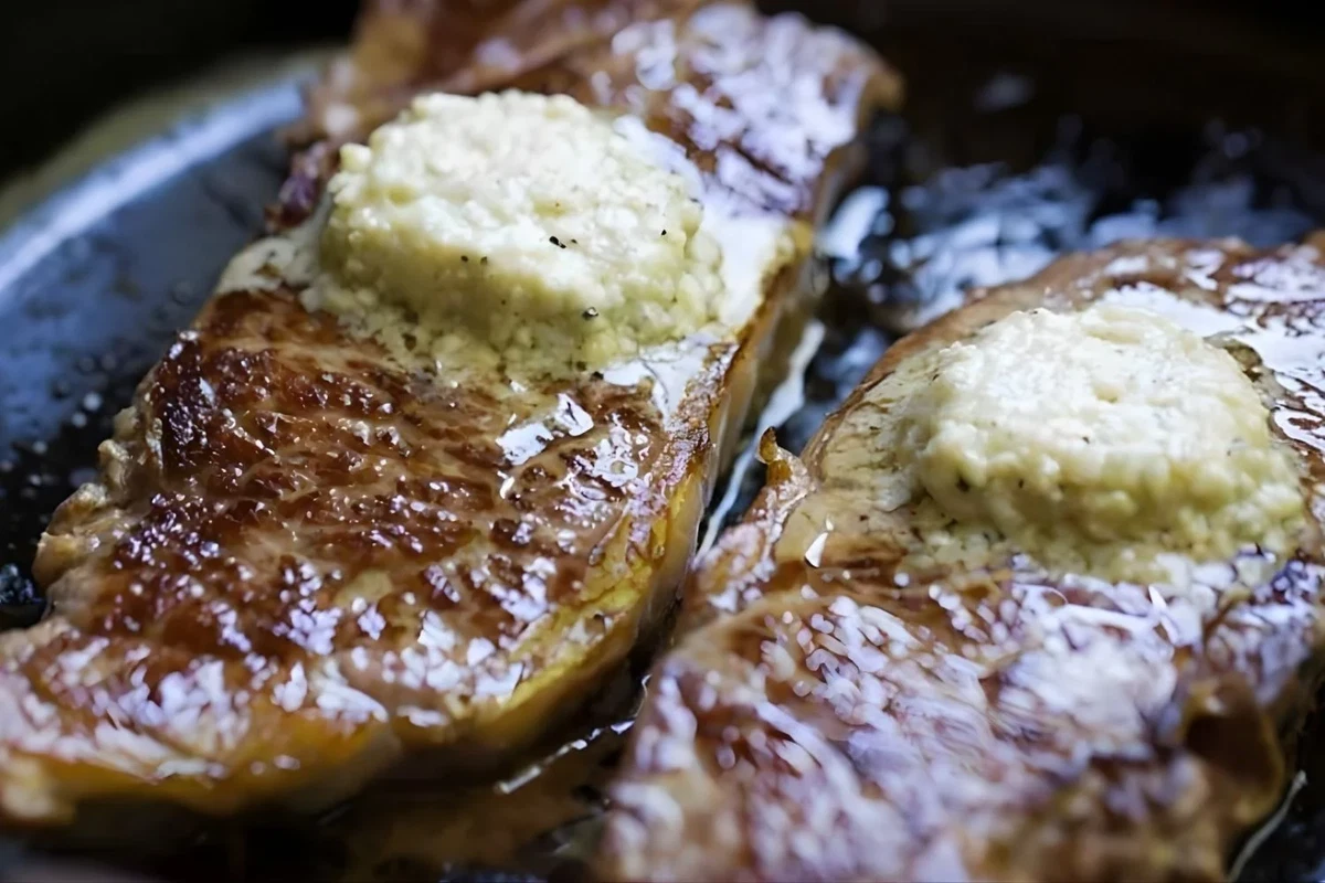 Entrecote con burro al formaggio blu