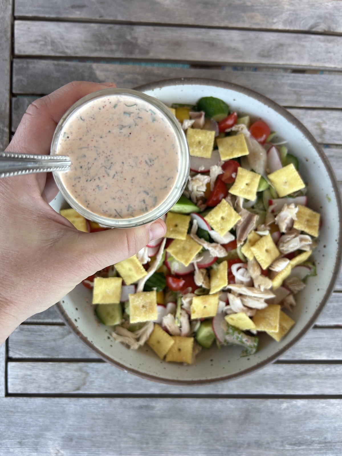 Chunky Salad with Spicy Herby Ranch Dressing