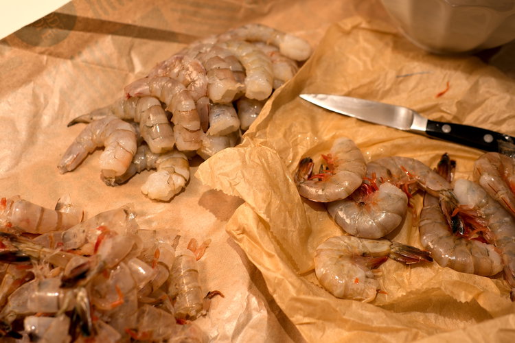 Image of Shell the fresh shrimp. Depending on their size, you may...