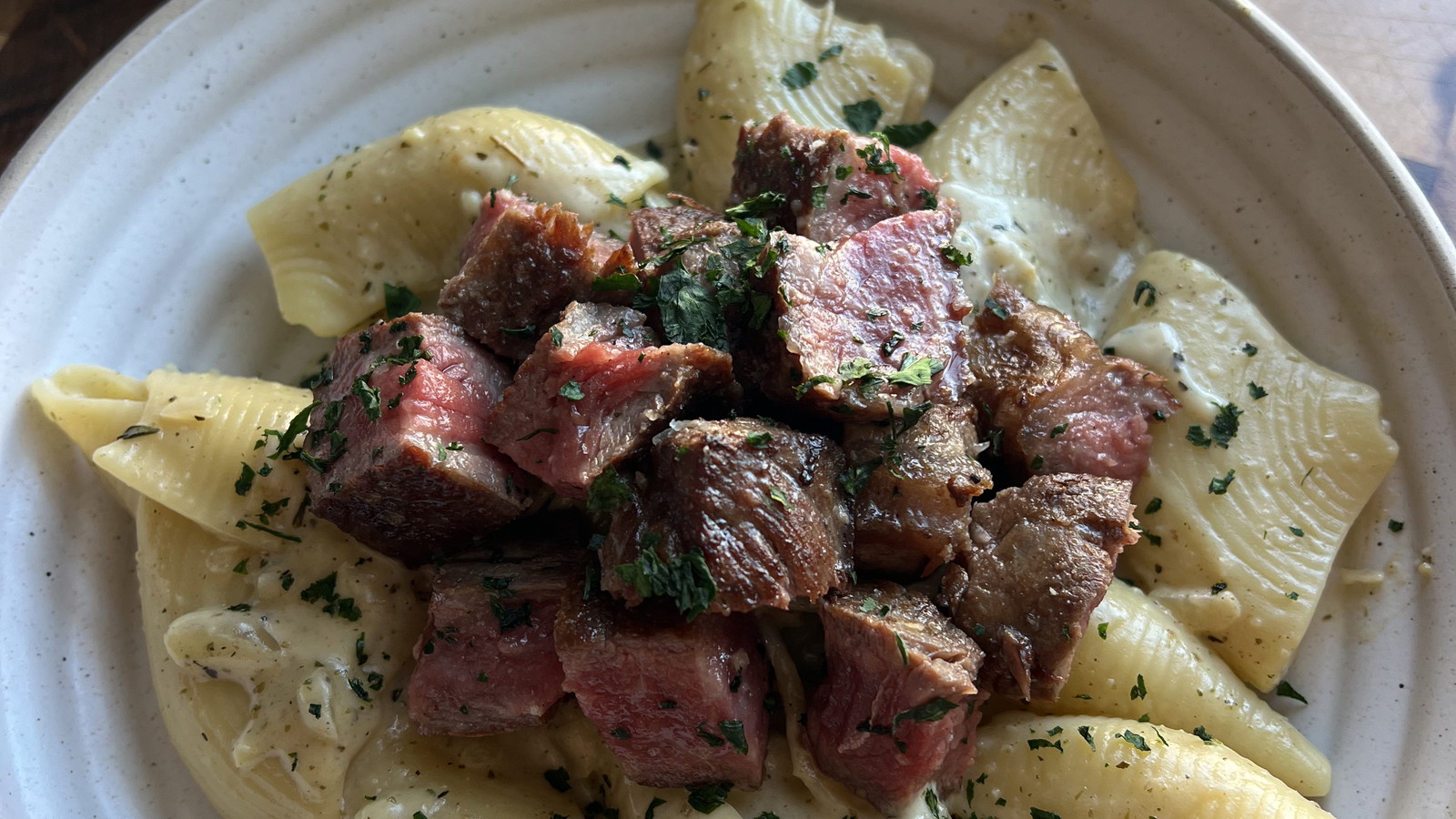 Creamy Italian Herb Steak Pasta