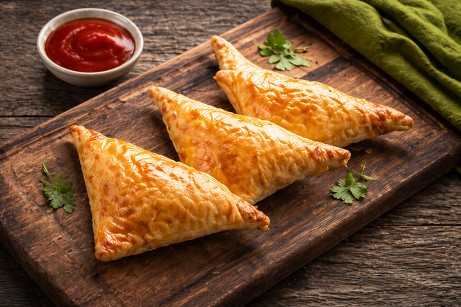 Indian chicken puff pastties