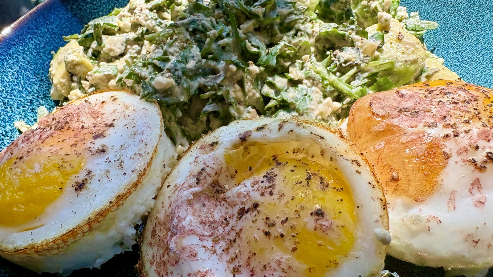 Image of Baked Eggs and Creamy Arugula