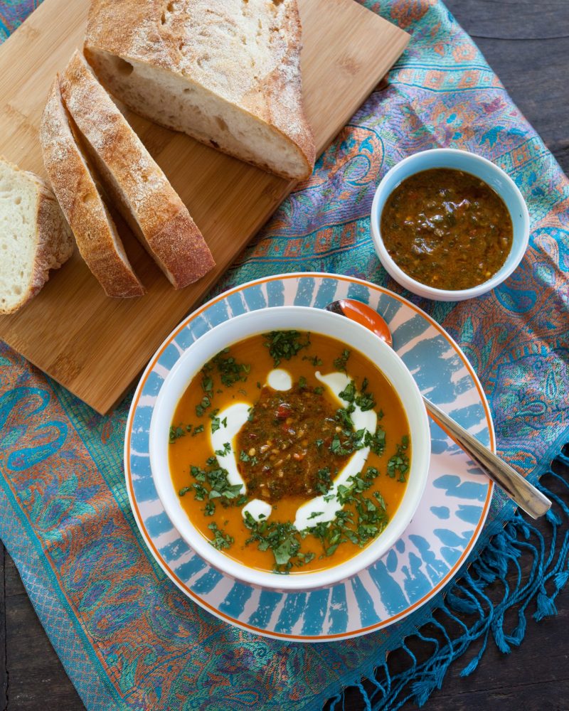 Moroccan Sweet Potato Soup with Chermoula