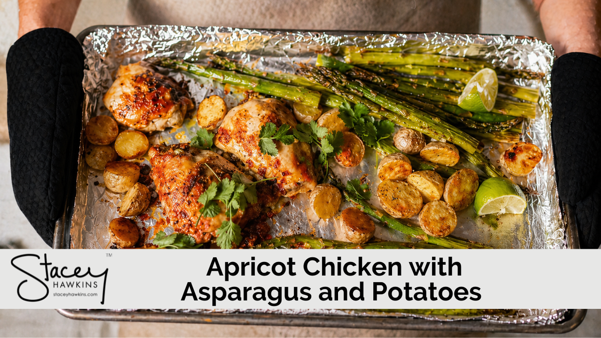 Apricot Glazed Chicken with Potatoes & Asparagus