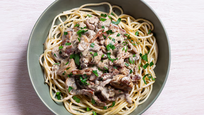 Image of Creamy Bacon & Mushroom Pasta