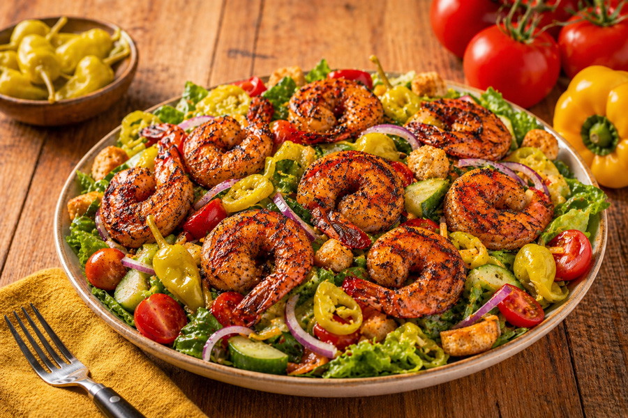 Blackened Jumbo Gulf Shrimp Salad