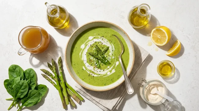 Image of Spring Asparagus Soup with Collagen Protein