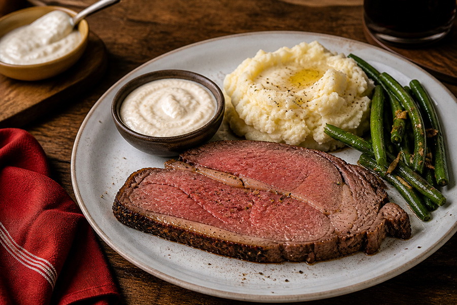Smoked Prime Rib w/ Creamy Horseradish