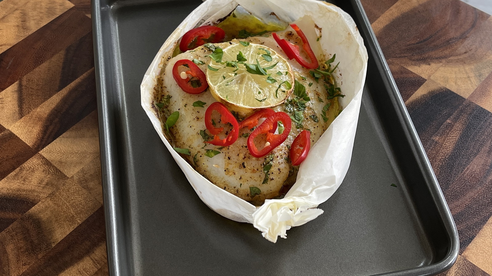 Lemon Pepper Baked Fish Boat