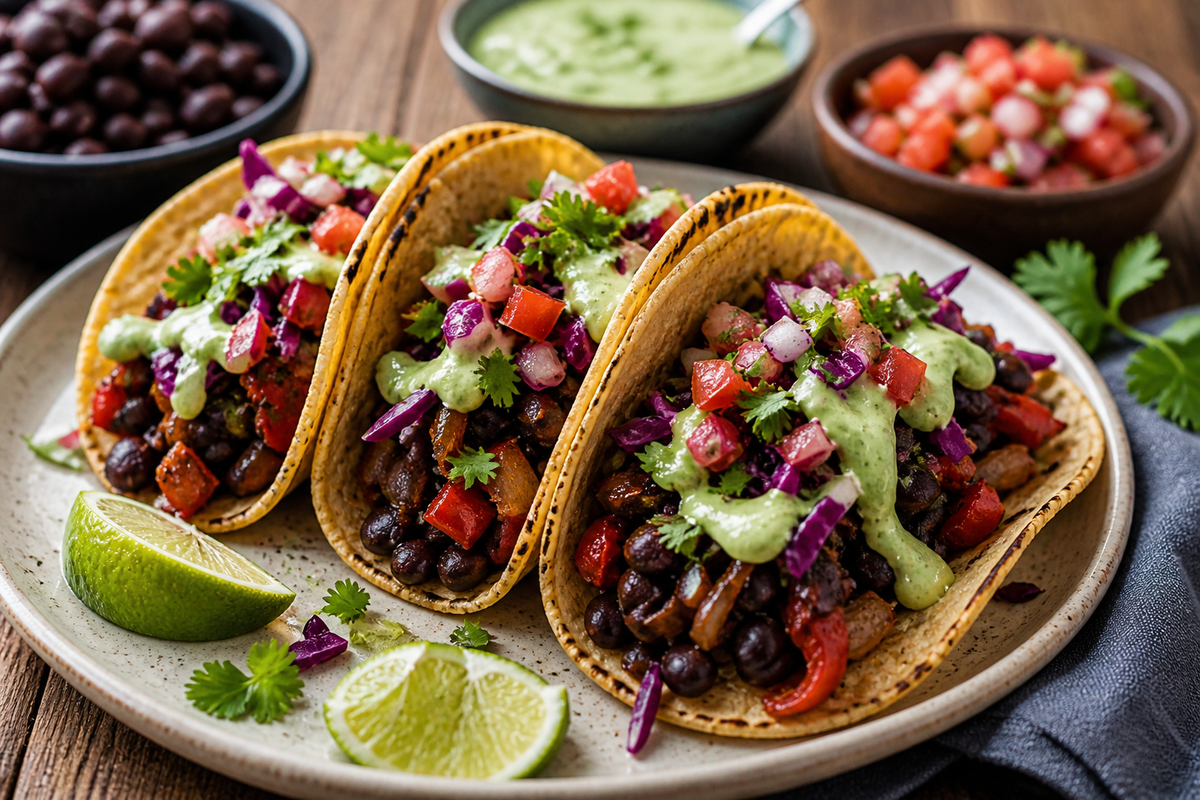 Savory Vegan Black Bean Tacos
