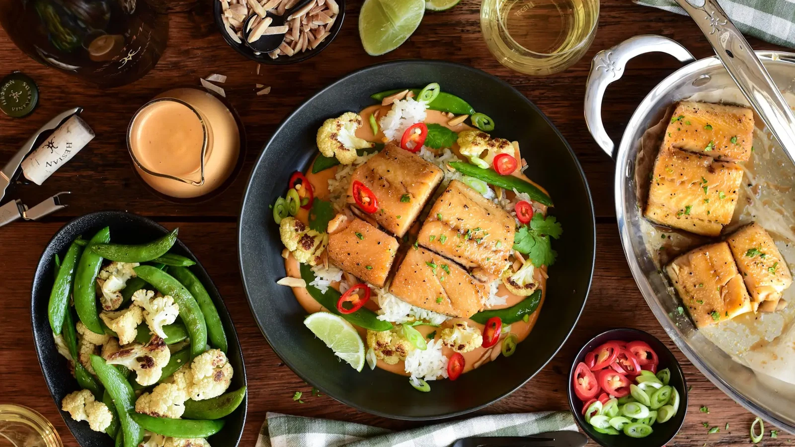 Image of Black Cod with Thai Peanut Curry Sauce & Crispy Rice