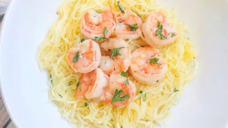 Image of Skinny Spaghetti Squash Shrimp Scampi