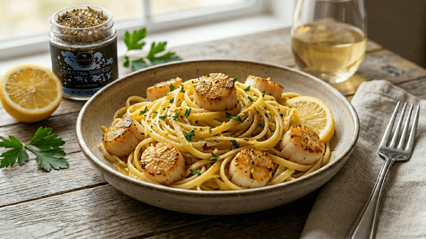 Scallops and Linguine Pasta