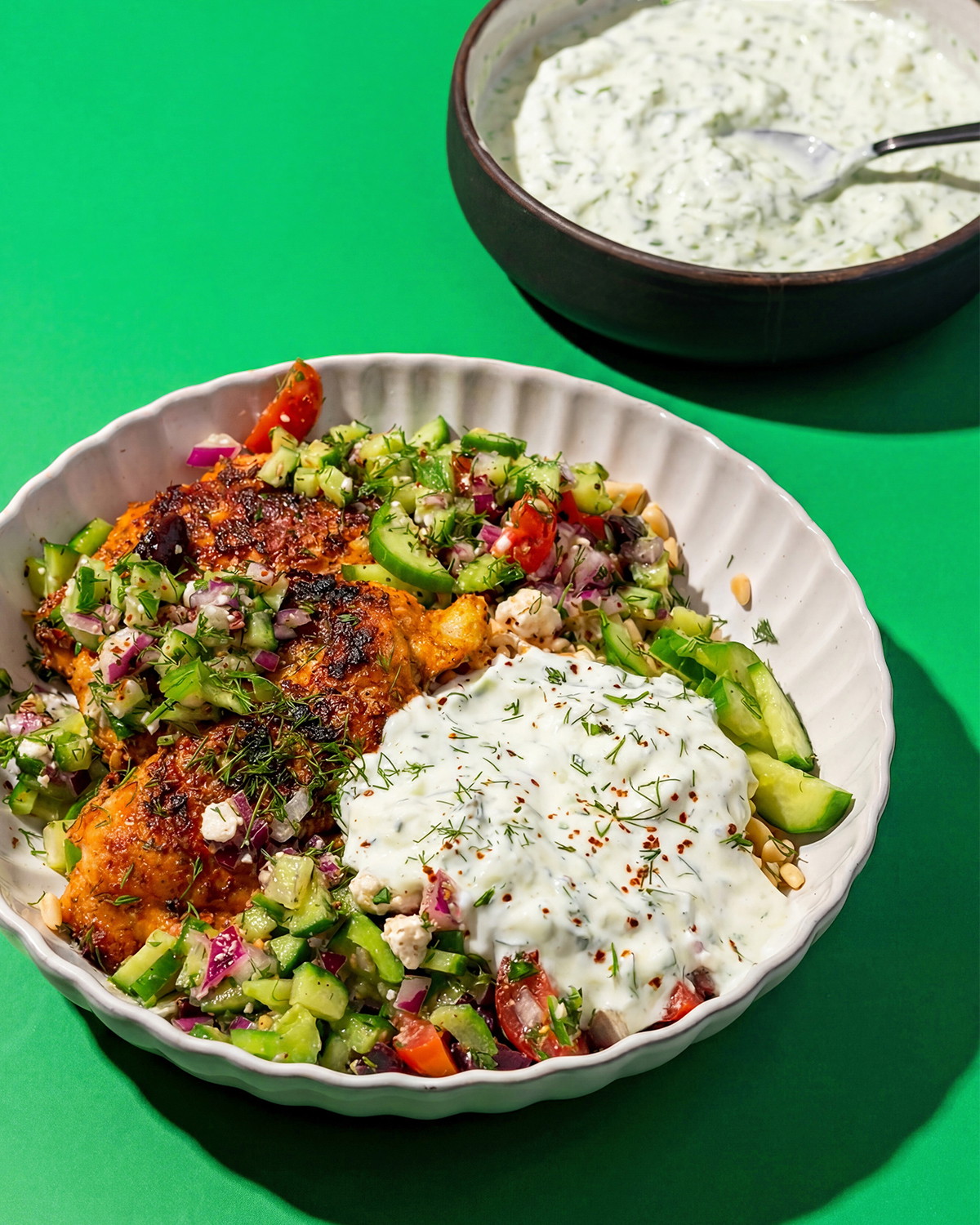 Healthy Greek Chicken & Rice Bowl