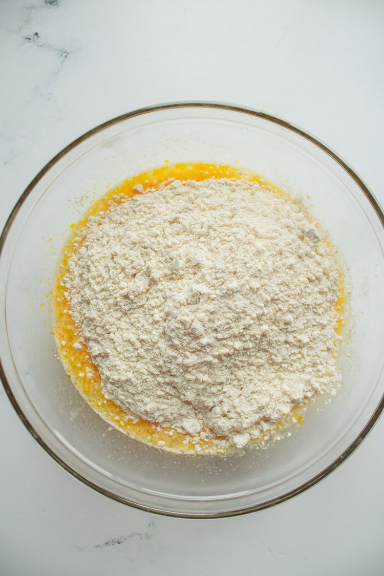 Image of Mix together flour and cold butter into food processor. Should...