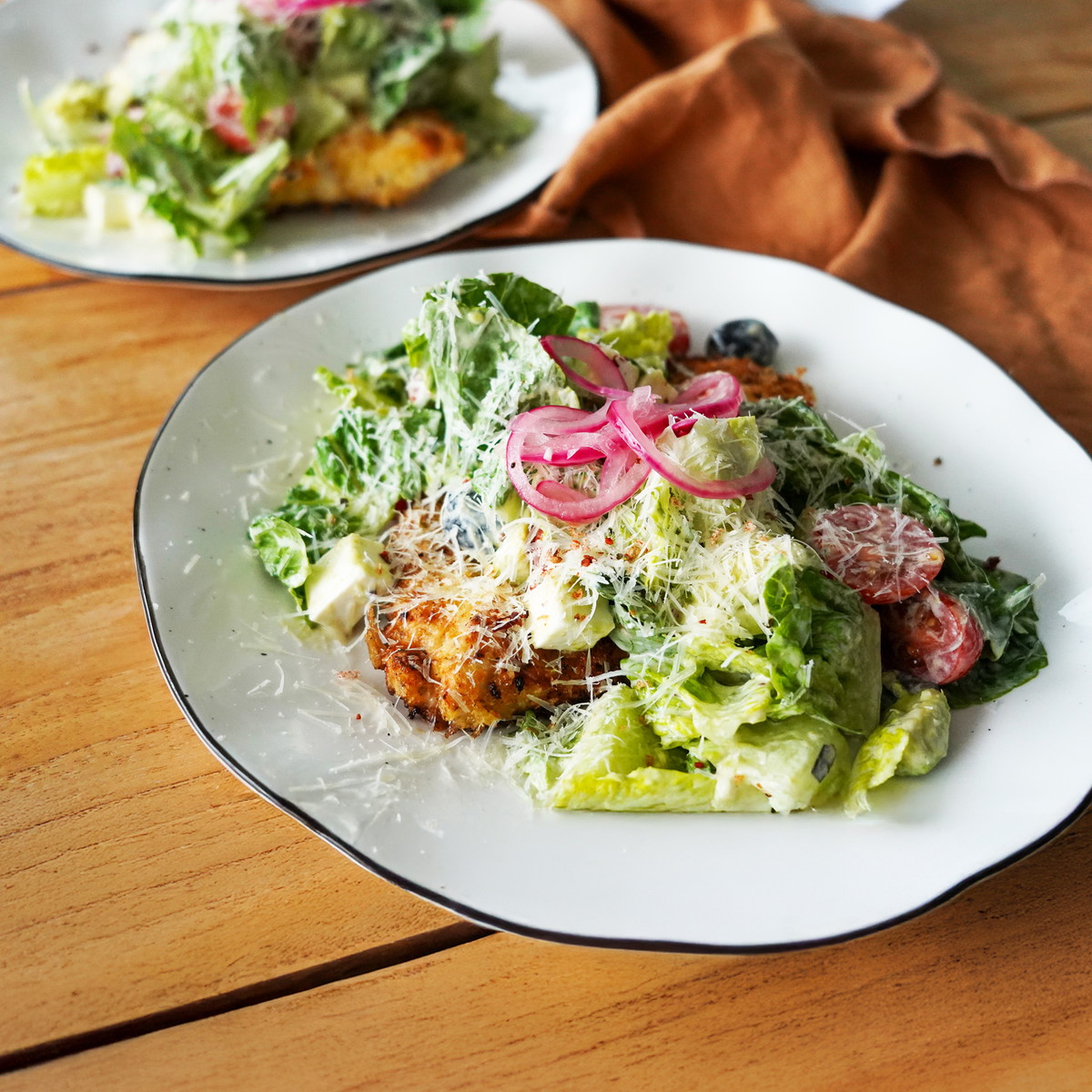 Chicken Schnitzel
w/ Caesar Style Salad