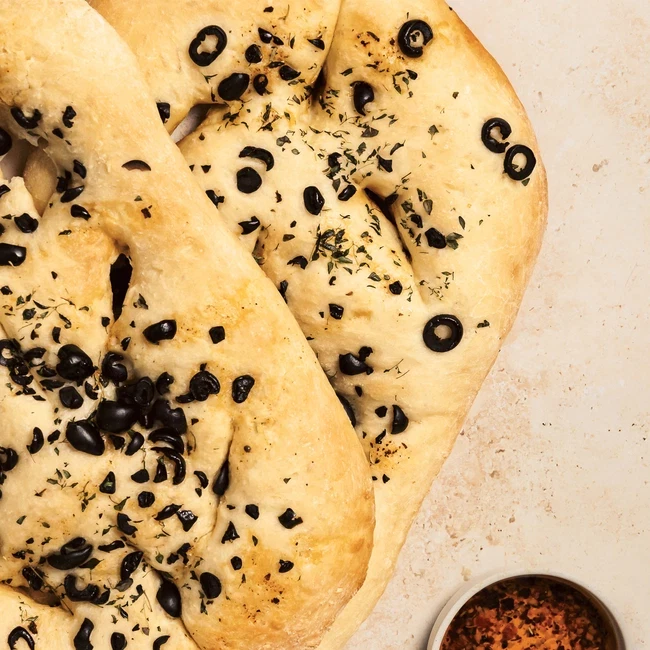 Image of Classic French Fougasse with Olives 