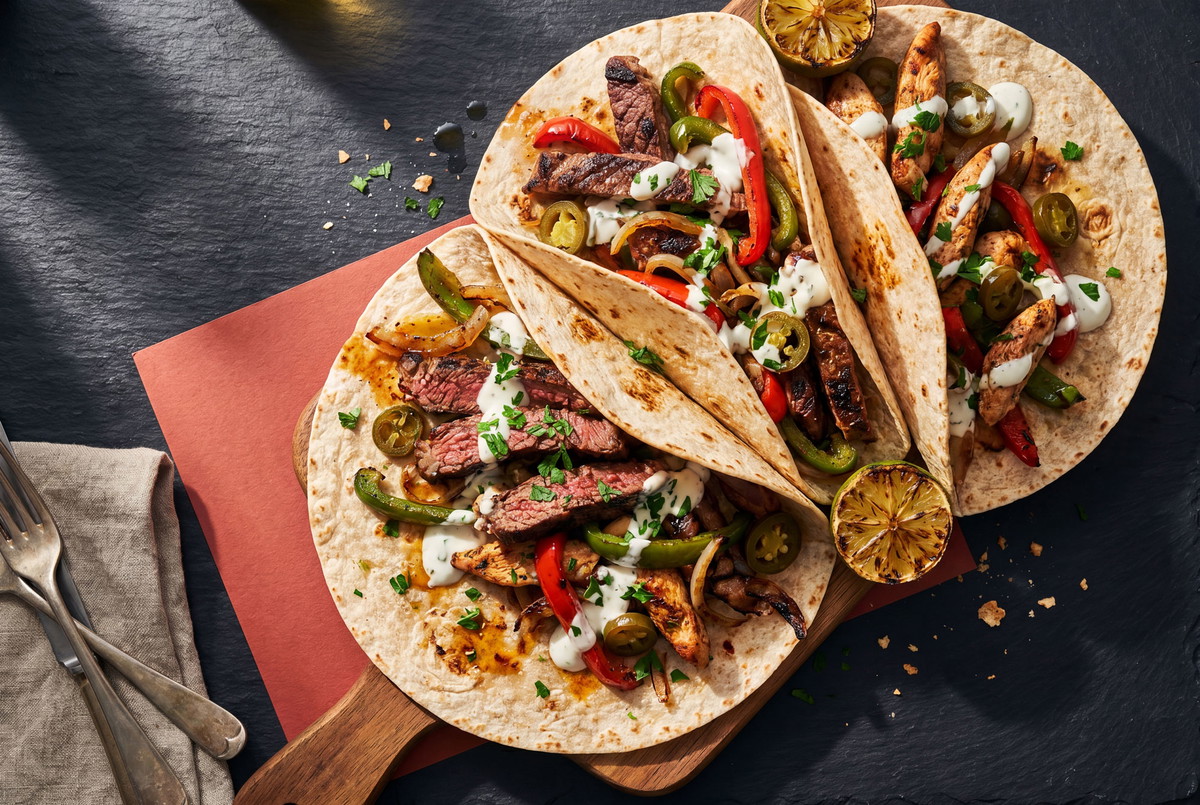 Fajitas von der Feuerplatte