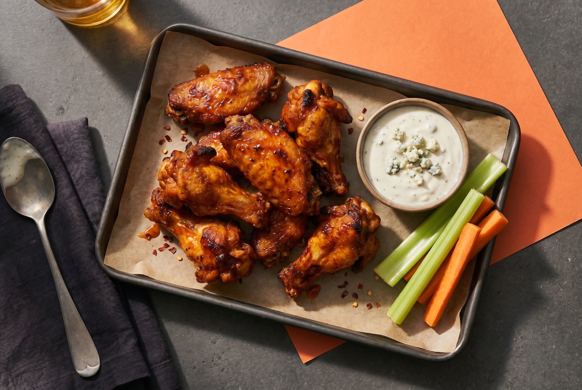 Buffalo Chicken Wings mit Blue Cheese Dip