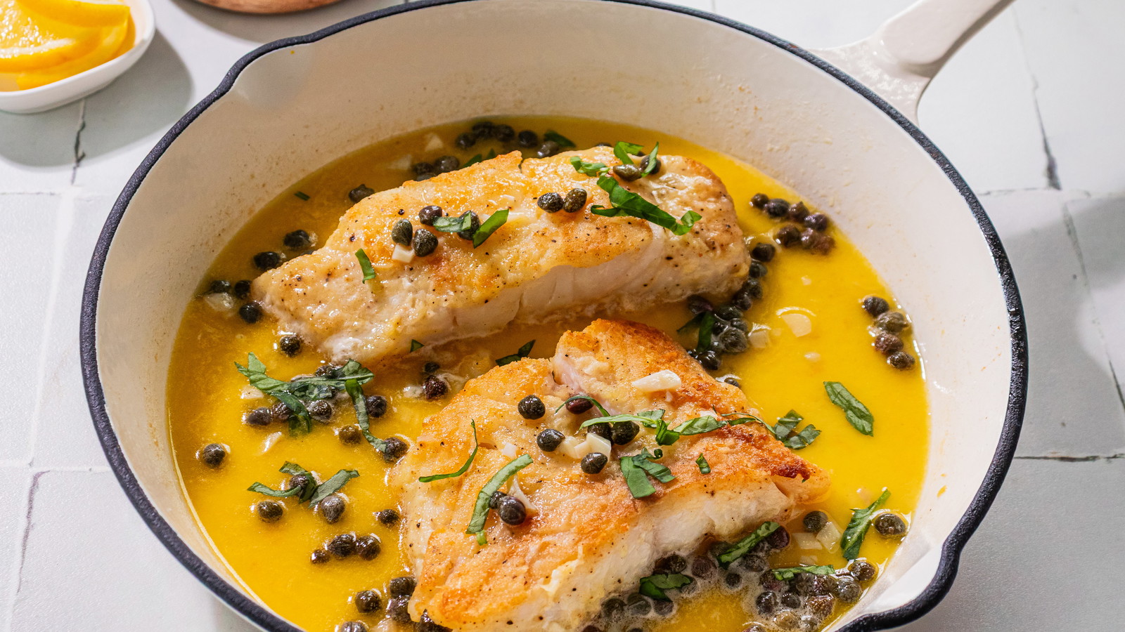Image of Pan Seared Grouper with Lemon Caper Sauce