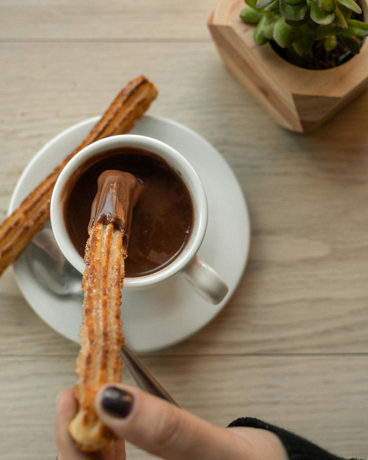 Pre-fryed Churros with Spicy Chocolat Cream