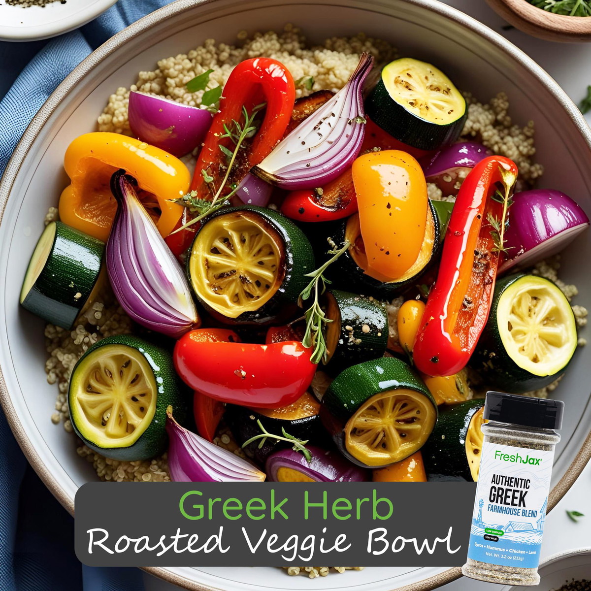 Greek Herb Roasted Veggie Bowl
