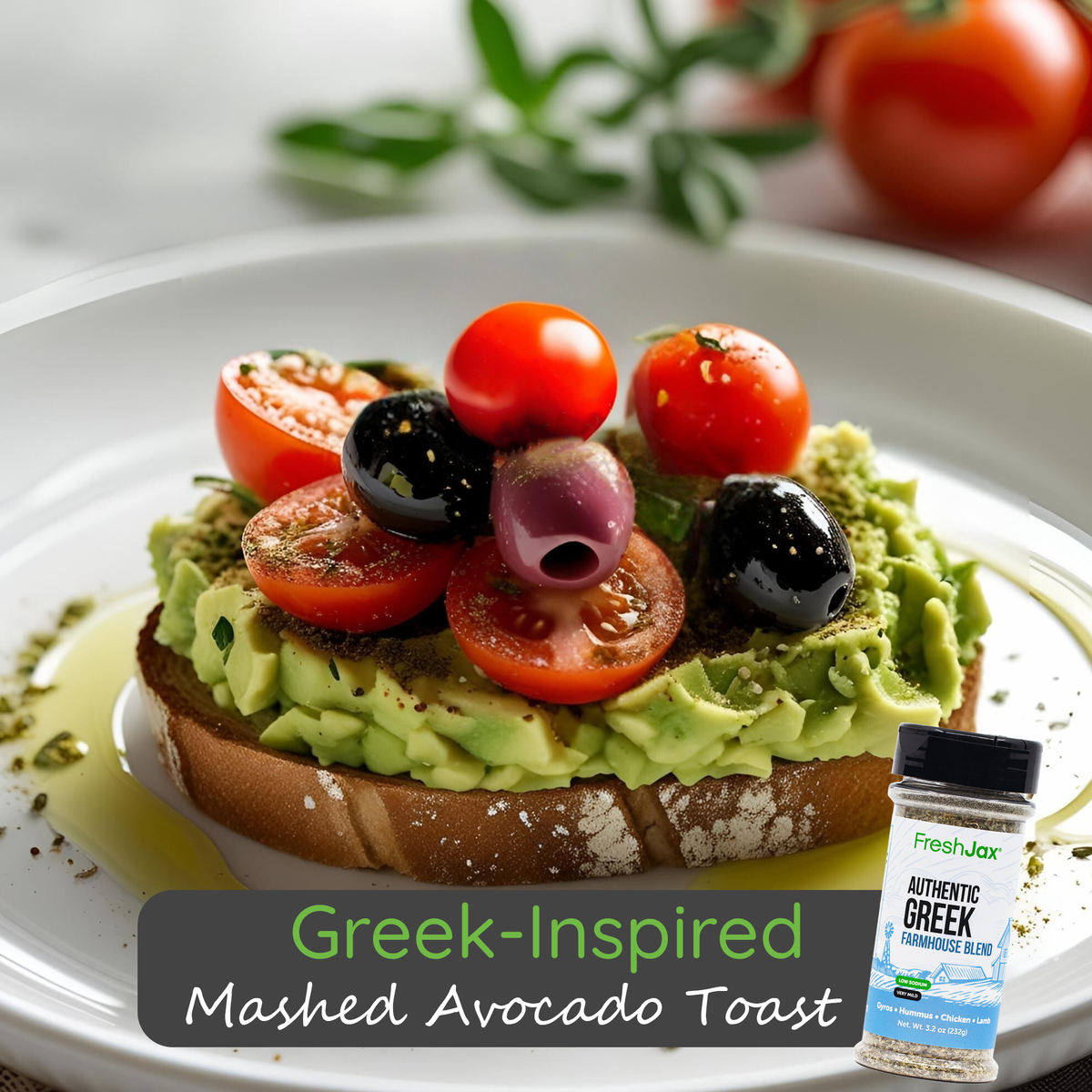 Greek-Inspired Mashed Avocado Toast