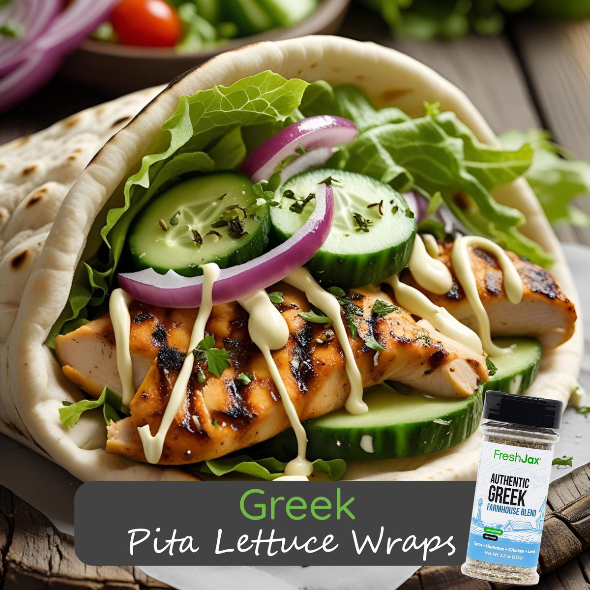 Greek Pita Lettuce Wraps