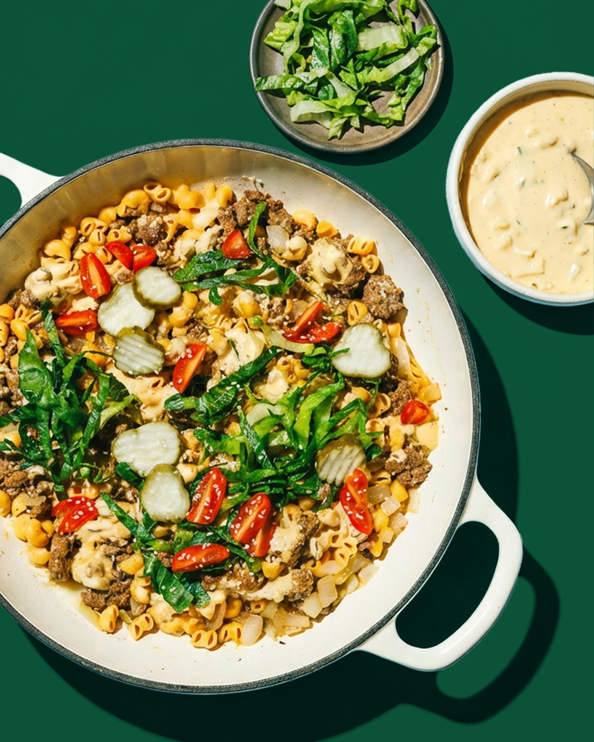 High Protein Big Mac Pasta Skillet