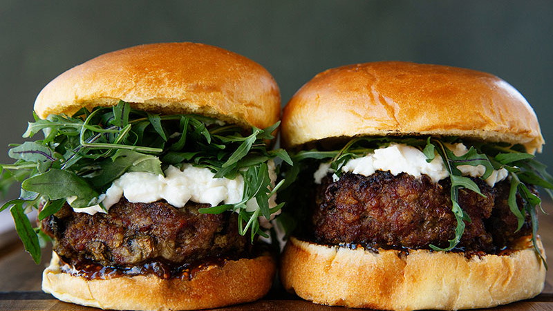 Goat Cheese Porcini Mushroom Burger