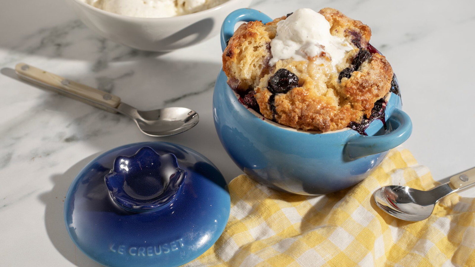Blueberry-Meyer Lemon Sugar Biscuit Mini Cobblers