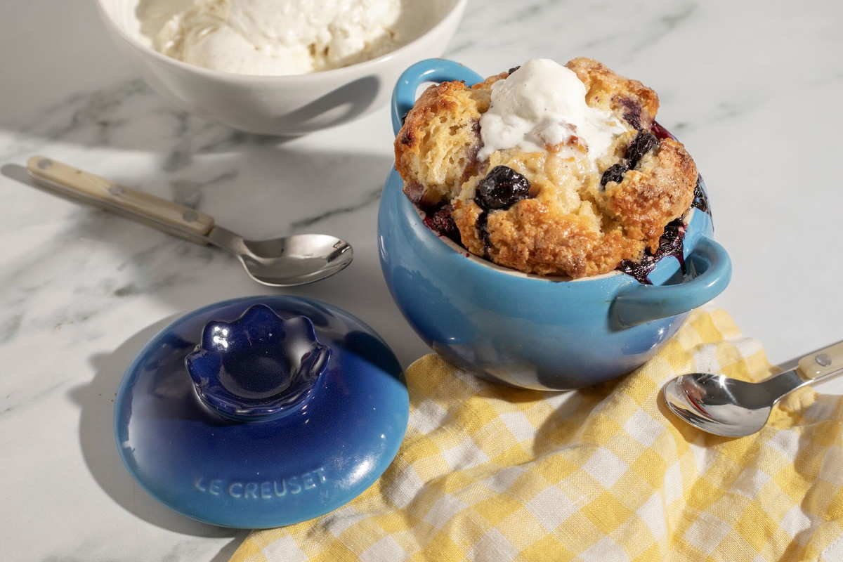 Blueberry-Meyer Lemon Sugar Biscuit Mini Cobblers