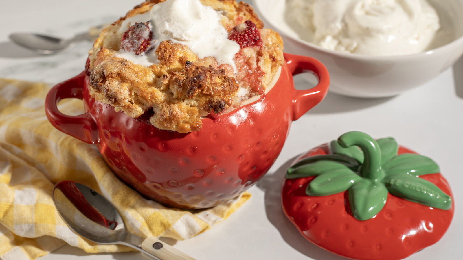 Image of Strawberry-Thyme Sugar Biscuit Mini Cobblers