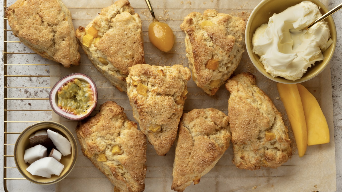Tropical Scones with Passion Fruit Curd