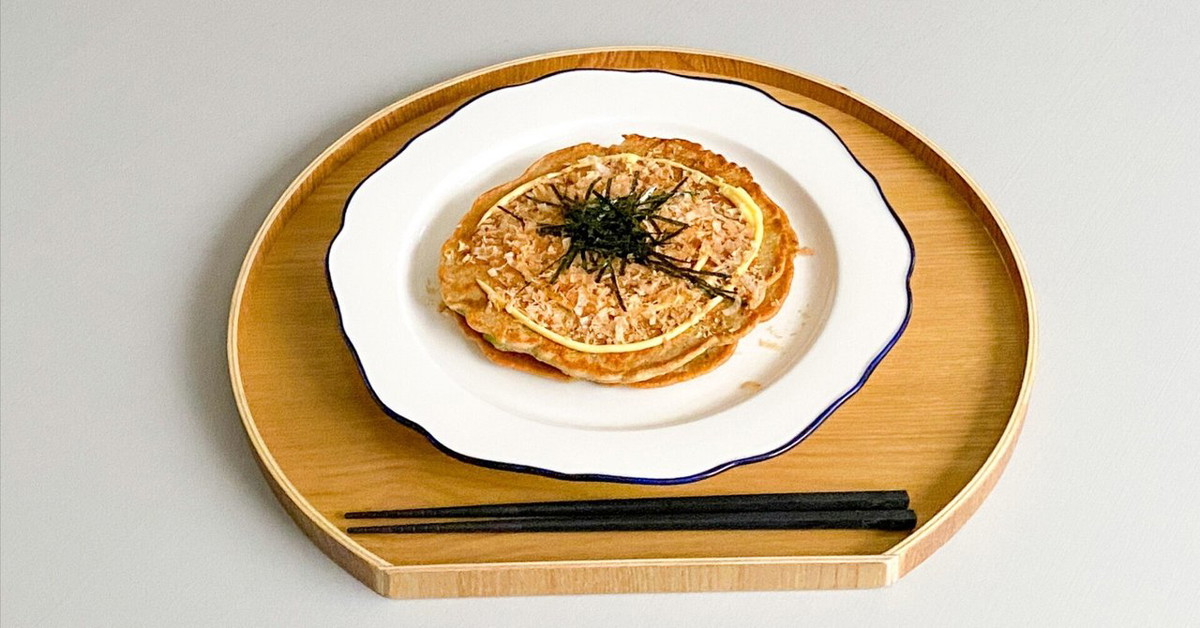 加賀蓮根パウダーの干しエビお好み焼き