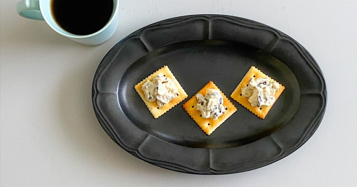 乾燥しいたけのクリームチーズ味噌和え