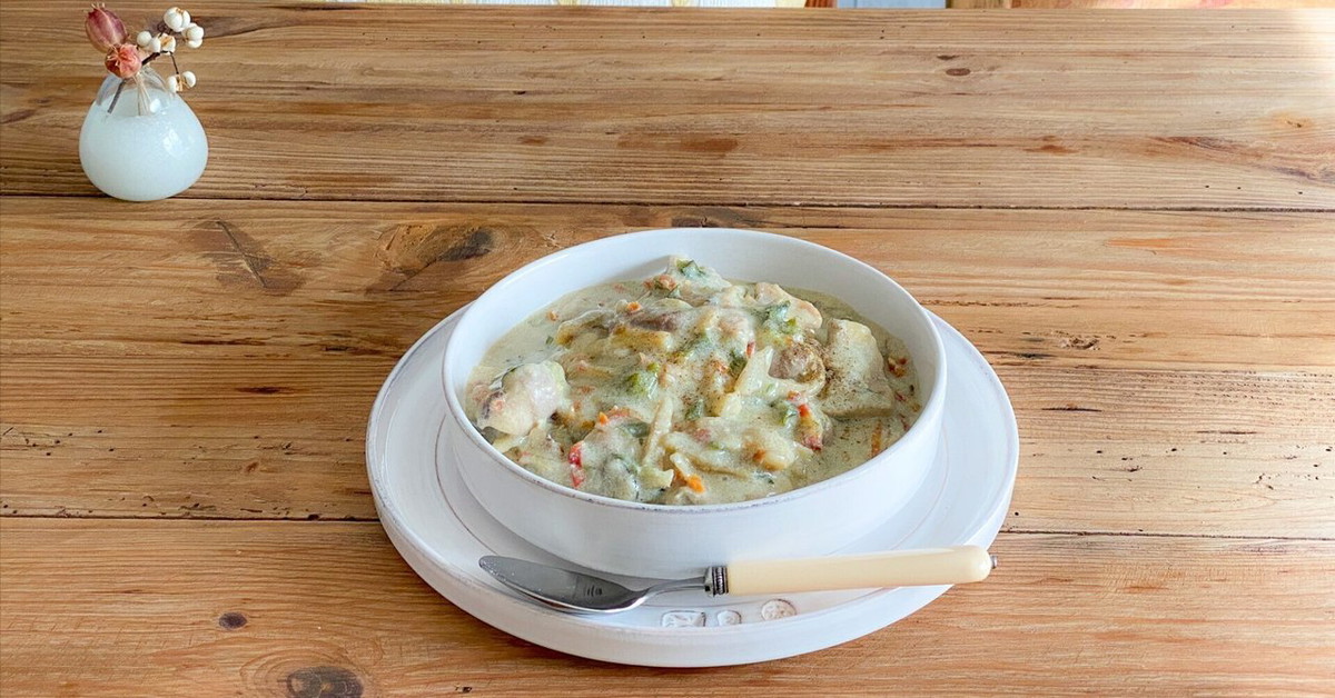 椎茸だしの豆乳チキンシチュー