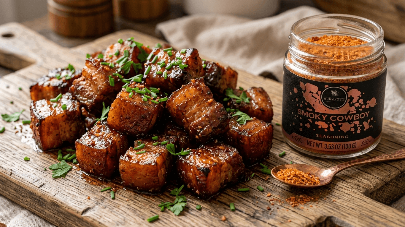 Smoky Cowboy Pork Belly Bites