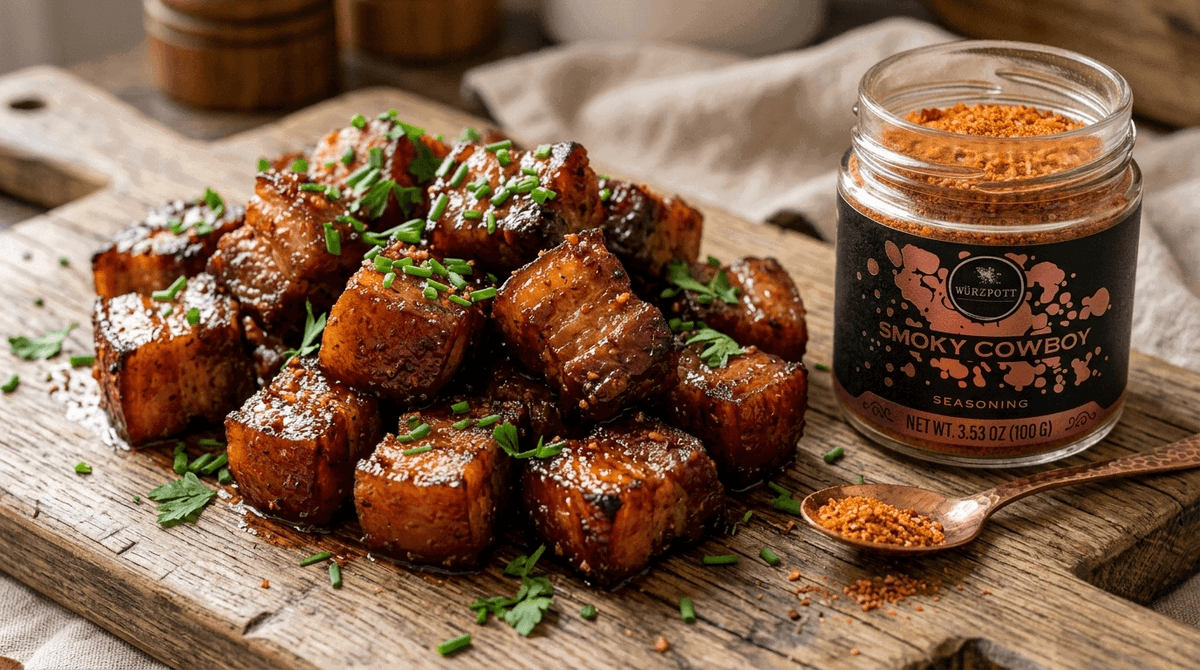 Smoky Cowboy Pork Belly Bites