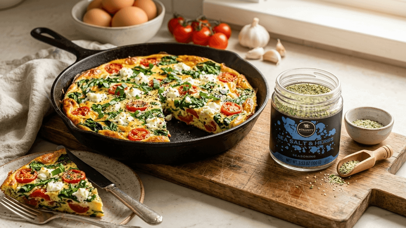 Spinach, Tomato & Goat Cheese Frittata