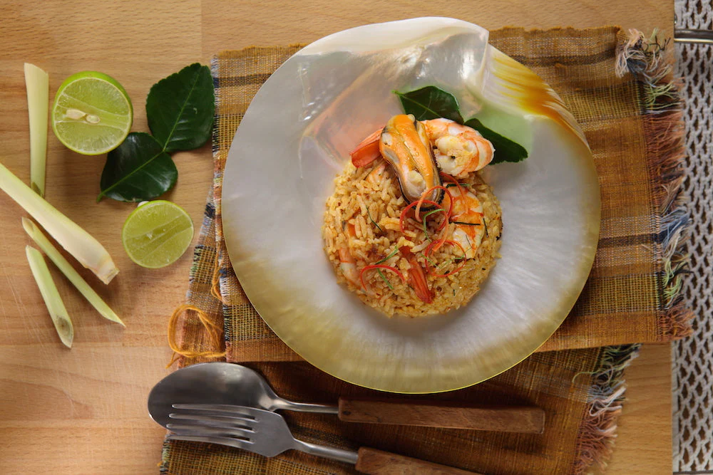 Thai Tom Yum Fried Rice with Seafood