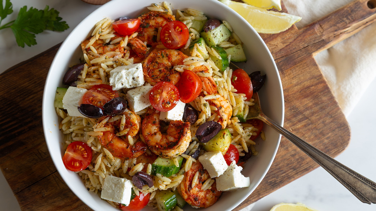 Mediterranean Shrimp & Orzo Salad