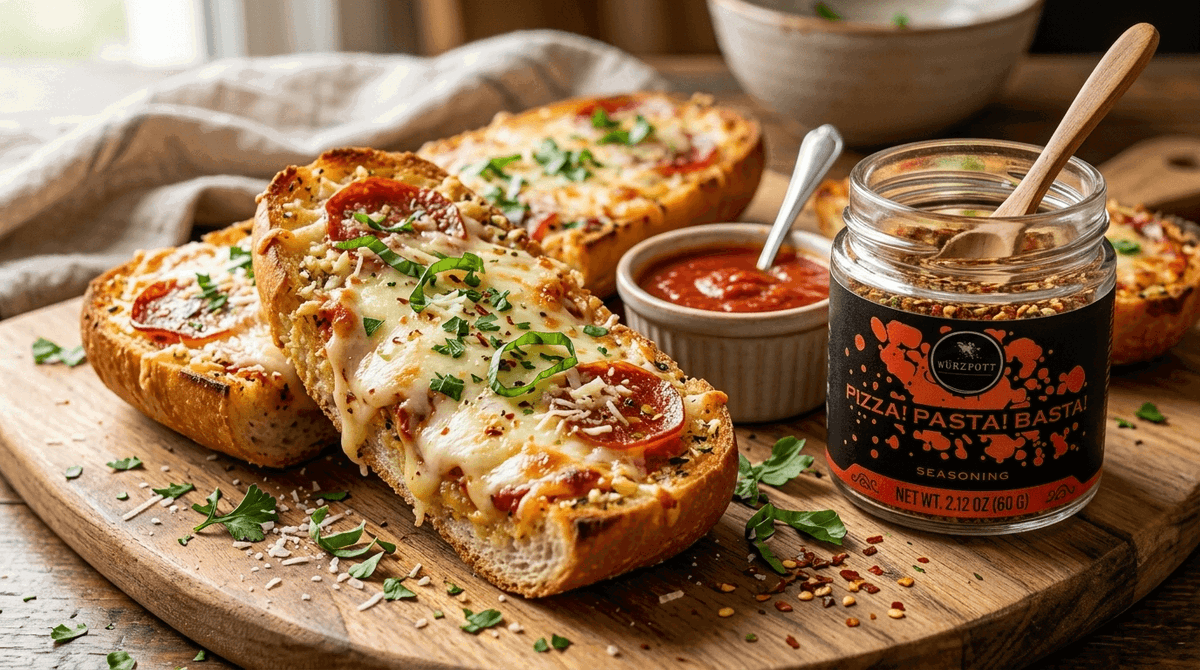 Garlic Parmesan Pizza Bread with Pizza! Pasta! Basta!