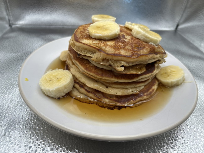Peanut Butter Banana Pancakes with Maple Sugar (Kid-Friendly Breakfast)