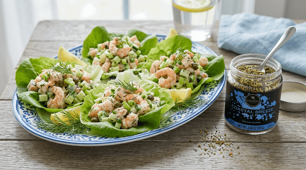 Lemon Dill Shrimp Lettuce Wraps
