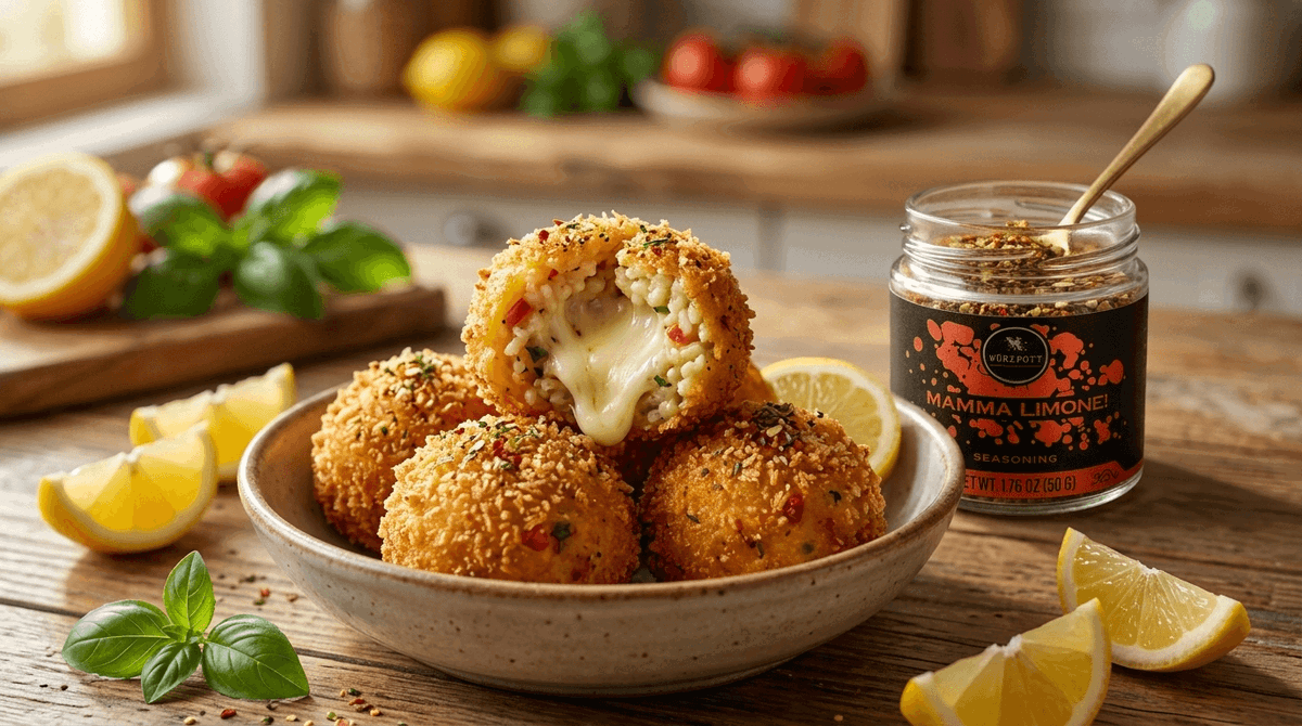 Crispy Mamma Limone Arancini (Italian Rice Balls)