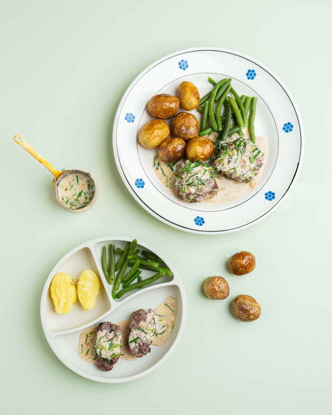 Image of Biffar i gräslökssås & ugnsrostad potatis