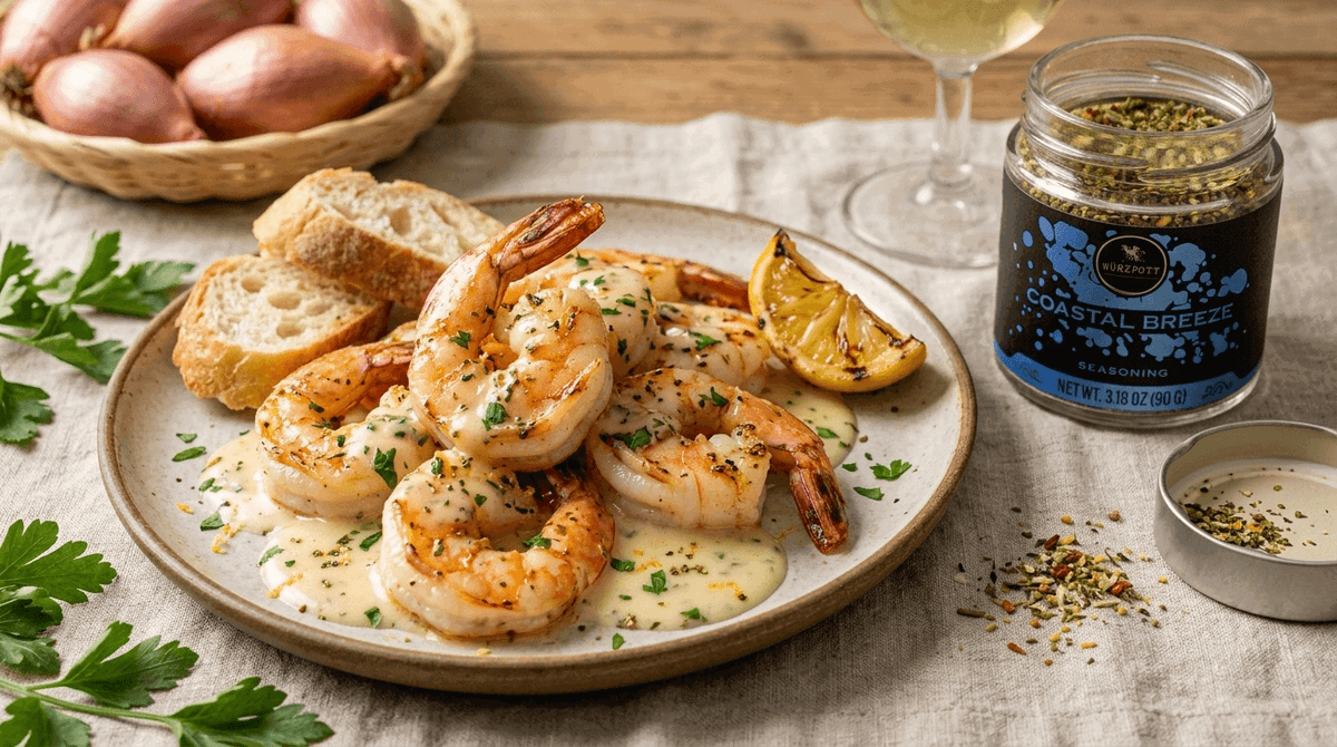Shrimp with Lemon Herb Beurre Blanc
