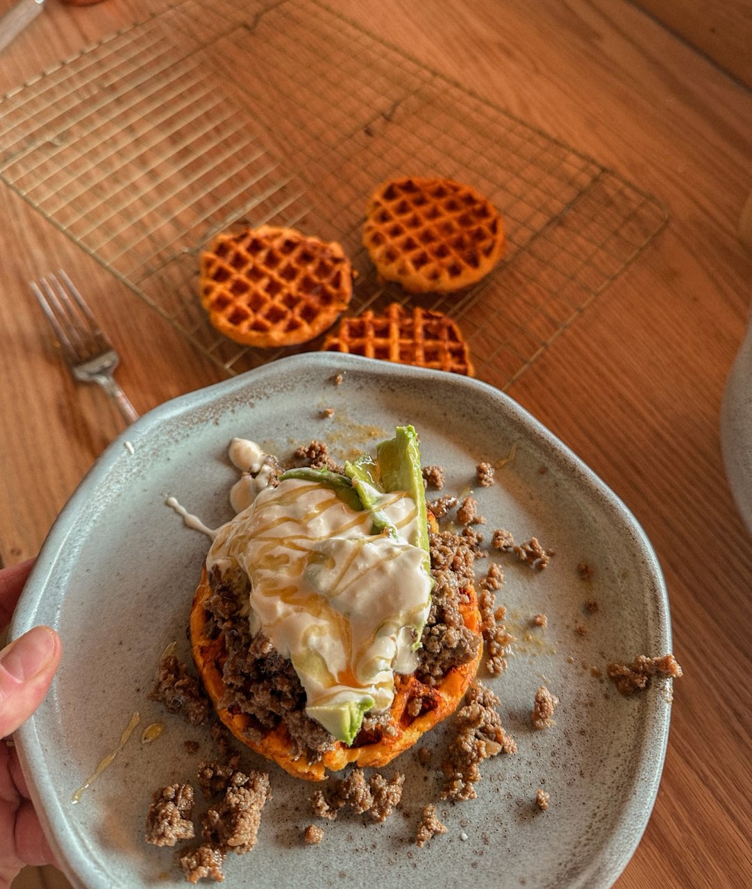 Sweet Potato Waffle Taco