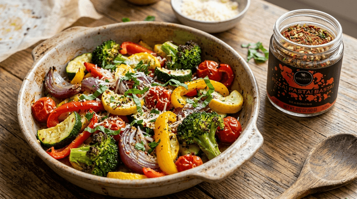 Italian Roasted Vegetables with Pizza! Pasta! Basta!